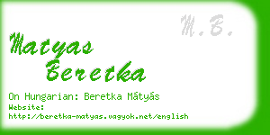 matyas beretka business card