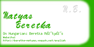 matyas beretka business card